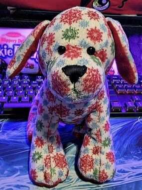 Ganz Webkinz Snowflake Pup Floral Dog Plush Toy